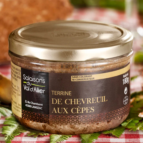 Rehterrine mit Steinpilzen (180g) (Closeup)