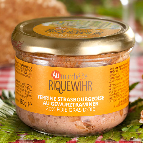 Straßburger Terrine in Gewürztraminer mariniert mit Gänseleber (180g)
