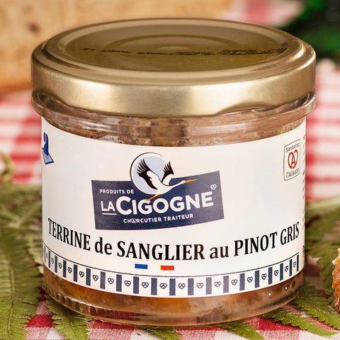 Wildschweinterrine mit Elsässer Pinot gris d'Alsace (100g)