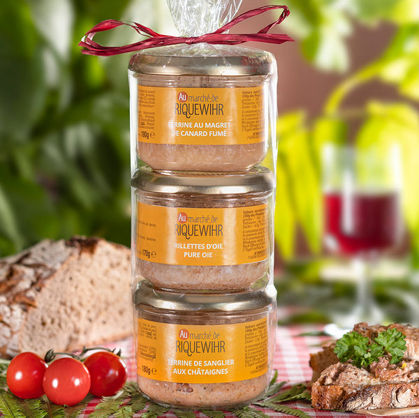 Terrine Set "Au marché de Riquewihr", 2x 180g, 1x170g